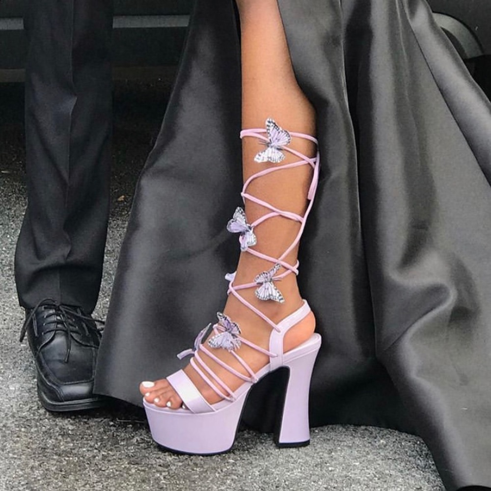 🦋🦄PLATFORM BUTTERFLY LACE UP HEELS 🦄🦋